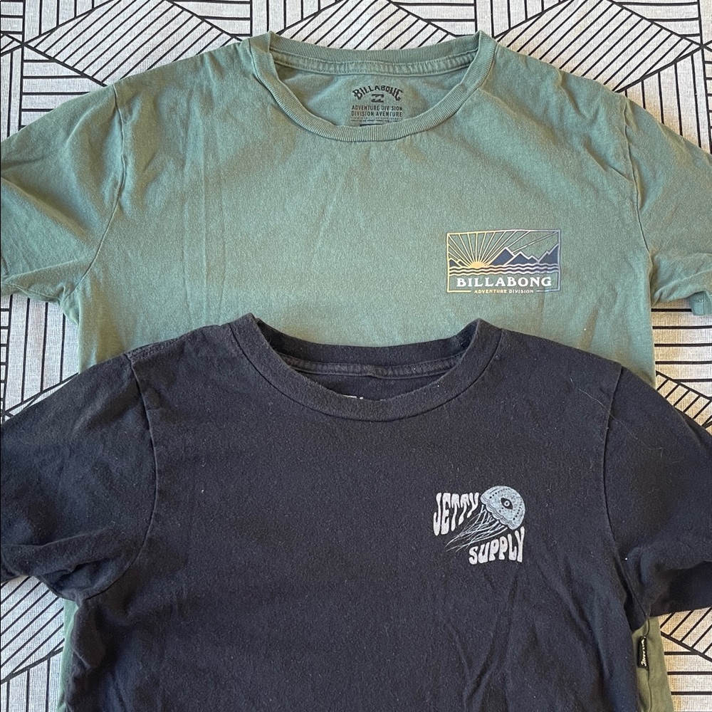Billabong Green and Jetty Black Tees